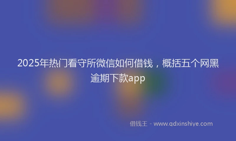 2025年热门看守所微信如何借钱，概括五个网黑逾期下款app