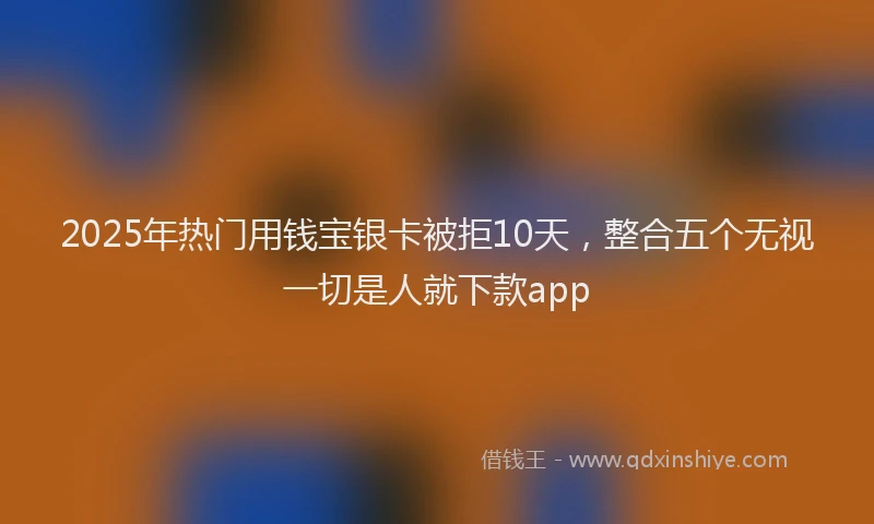 2025年热门用钱宝银卡被拒10天，整合五个无视一切是人就下款app