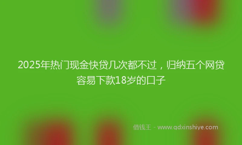 2025年热门现金快贷几次都不过，归纳五个网贷容易下款18岁的口子