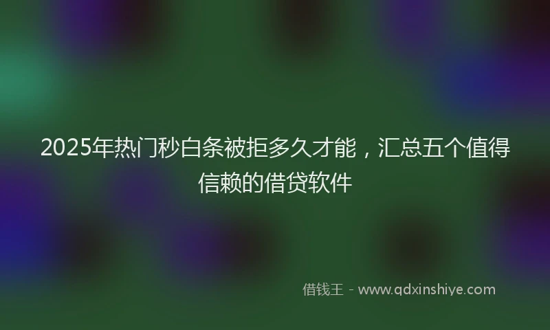 2025年热门秒白条被拒多久才能,汇总五个值得信赖的借贷软件
