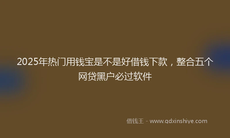 2025年热门用钱宝是不是好借钱下款，整合五个网贷黑户必过软件