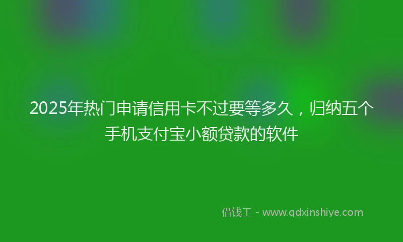 2025年热门申请信用卡不过要等多久，归纳五个手机支付宝小额贷款的软件