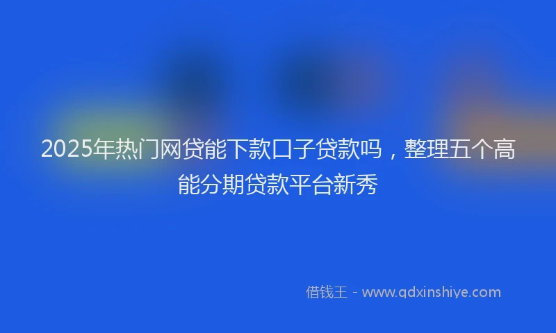 2025年热门网贷能下款口子贷款吗，整理五个高能分期贷款平台新秀