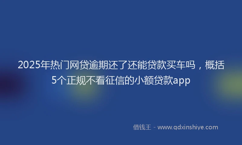 2025年热门网贷逾期还了还能贷款买车吗，概括5个正规不看征信的小额贷款app
