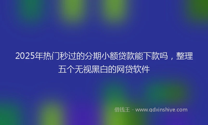 2025年热门秒过的分期小额贷款能下款吗,整理五个无视黑白的网贷软件