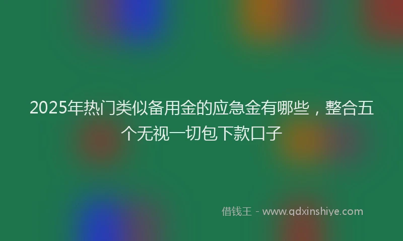 2025年热门类似备用金的应急金有哪些，整合五个无视一切包下款口子