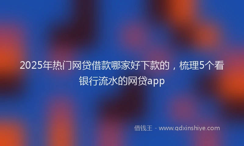2025年热门网贷借款哪家好下款的，梳理5个看银行流水的网贷app