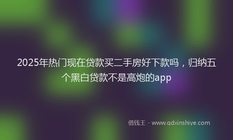 2025年热门现在贷款买二手房好下款吗，归纳五个黑白贷款不是高炮的app