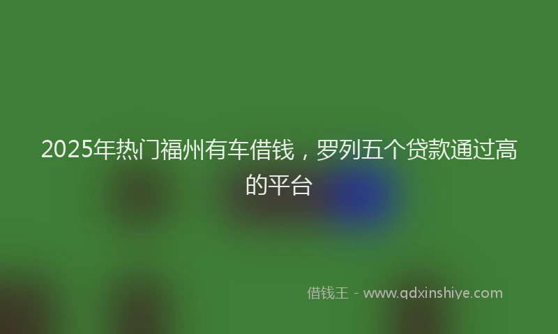 2025年热门福州有车借钱，罗列五个贷款通过高的平台