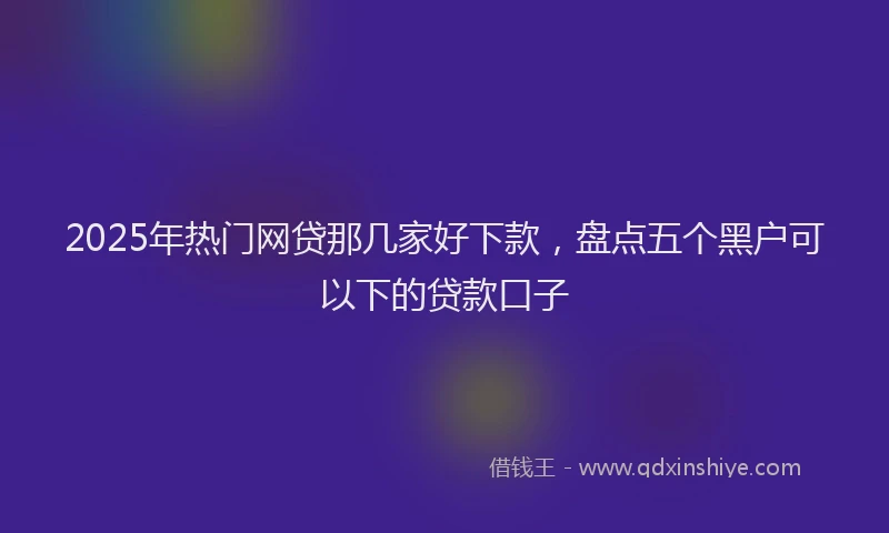 2025年热门网贷那几家好下款，盘点五个黑户可以下的贷款口子