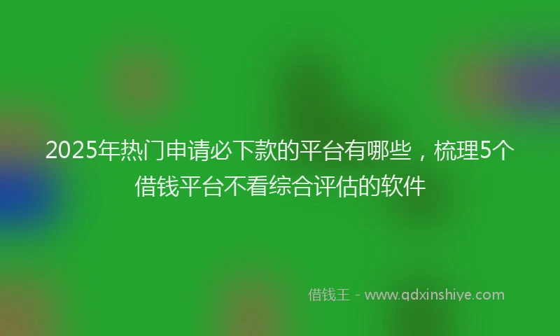 2025年热门申请必下款的平台有哪些，梳理5个借钱平台不看综合评估的软件