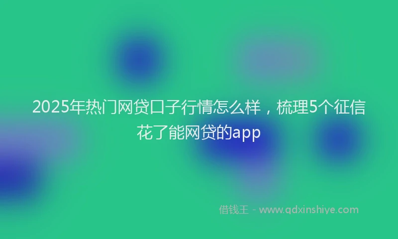 2025年热门网贷口子行情怎么样，梳理5个征信花了能网贷的app
