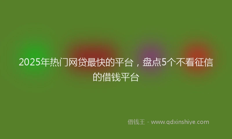 2025年热门网贷最快的平台，盘点5个不看征信的借钱平台
