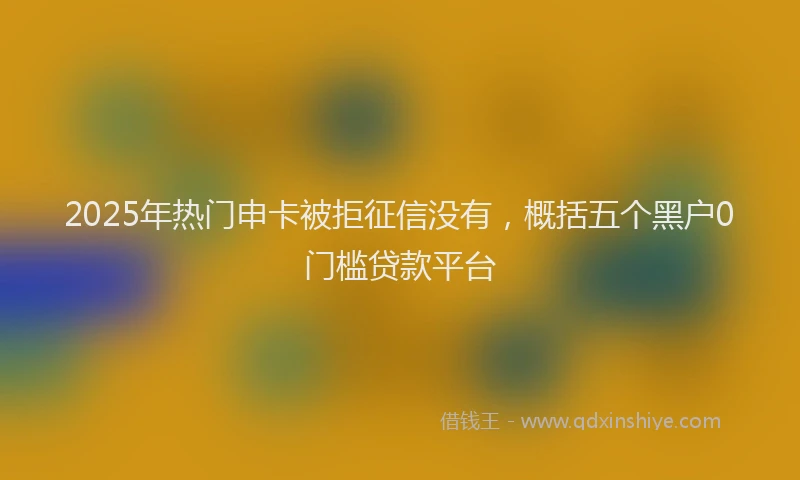 2025年热门申卡被拒征信没有，概括五个黑户0门槛贷款平台