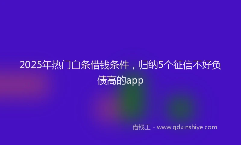 2025年热门白条借钱条件，归纳5个征信不好负债高的app