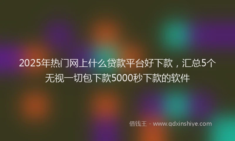 2025年热门网上什么贷款平台好下款，汇总5个无视一切包下款5000秒下款的软件