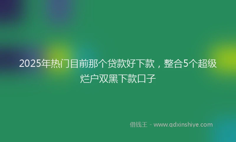 2025年热门目前那个贷款好下款，整合5个超级烂户双黑下款口子