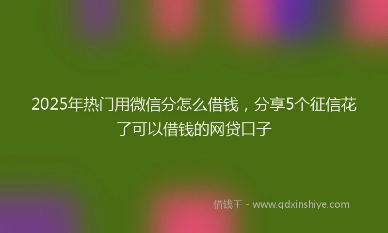 2025年热门用微信分怎么借钱，分享5个征信花了可以借钱的网贷口子
