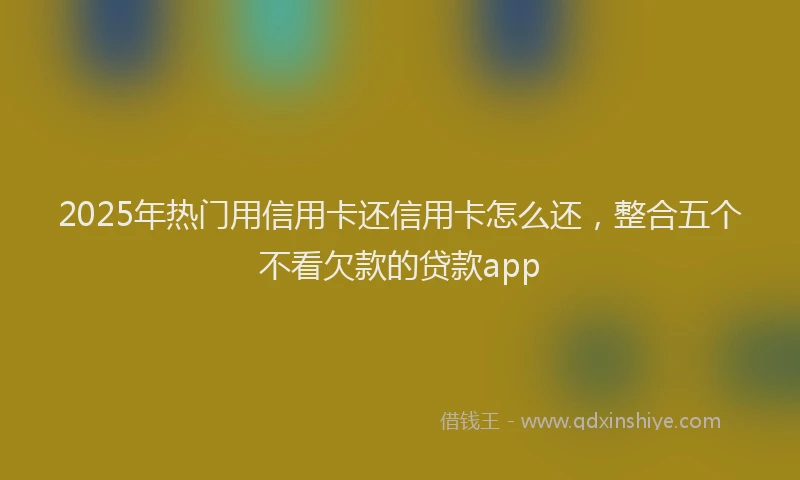 2025年热门用信用卡还信用卡怎么还，整合五个不看欠款的贷款app