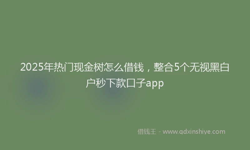 2025年热门现金树怎么借钱，整合5个无视黑白户秒下款口子app