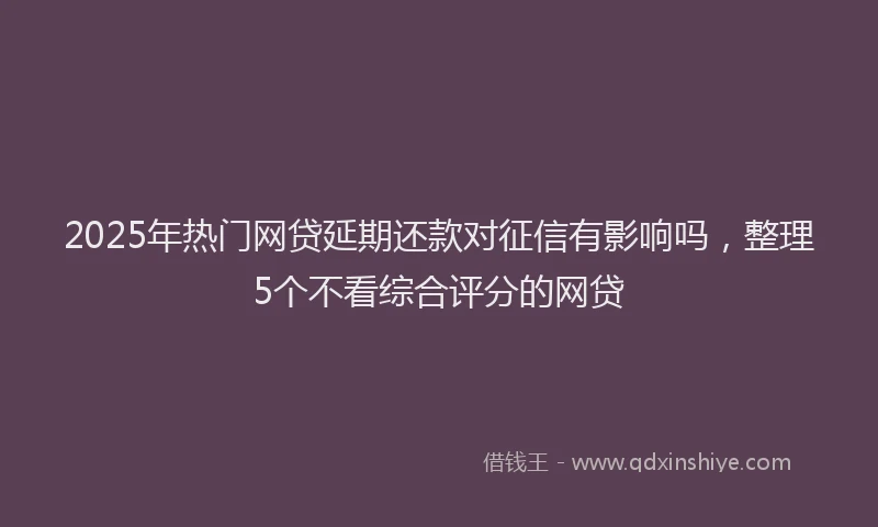 2025年热门网贷延期还款对征信有影响吗，整理5个不看综合评分的网贷