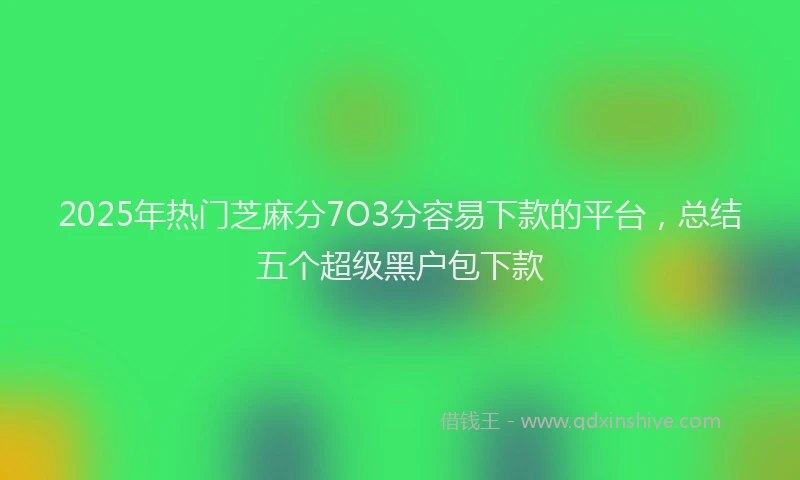2025年热门芝麻分7O3分容易下款的平台，总结五个超级黑户包下款