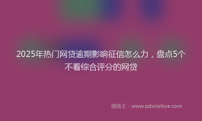 2025年热门网贷逾期影响征信怎么力，盘点5个不看综合评分的网贷