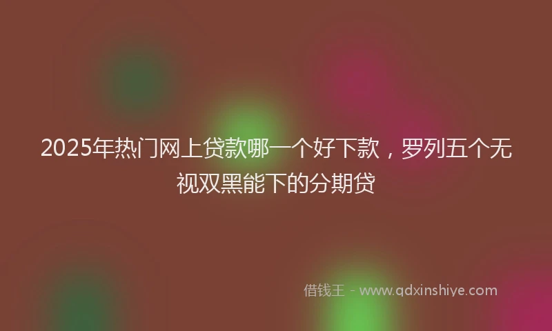 2025年热门网上贷款哪一个好下款，罗列五个无视双黑能下的分期贷