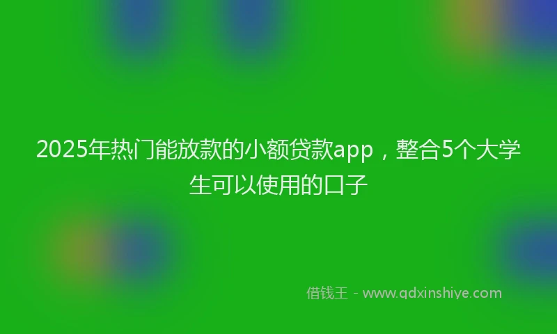 2025年热门能放款的小额贷款app,整合5个大学生可以使用的口子