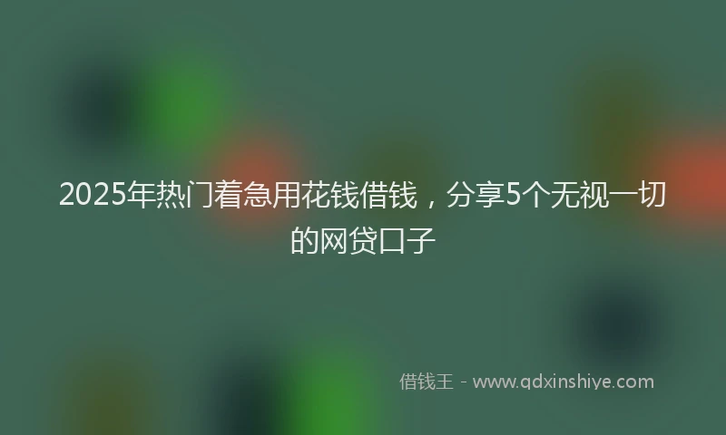 2025年热门着急用花钱借钱，分享5个无视一切的网贷口子