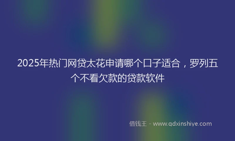 2025年热门网贷太花申请哪个口子适合，罗列五个不看欠款的贷款软件