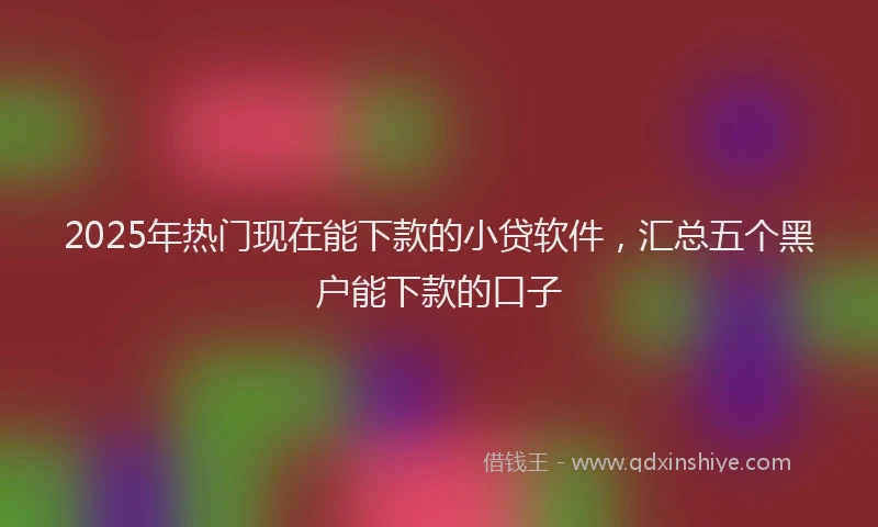 2025年热门现在能下款的小贷软件，汇总五个黑户能下款的口子
