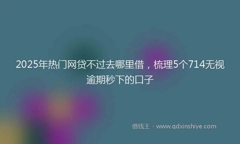 2025年热门网贷不过去哪里借,梳理5个714无视逾期秒下的口子