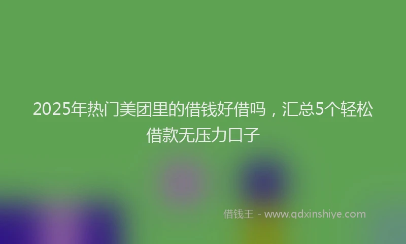 2025年热门美团里的借钱好借吗,汇总5个轻松借款无压力口子