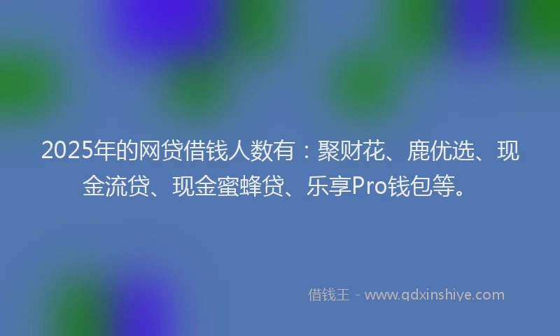 2025年的网贷借钱人数有：聚财花、鹿优选、现金流贷、现金蜜蜂贷、乐享Pro钱包等。
