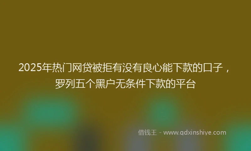 2025年热门网贷被拒有没有良心能下款的口子，罗列五个黑户无条件下款的平台