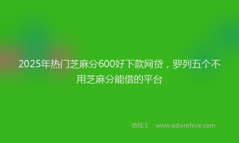 2025年热门芝麻分600好下款网贷,罗列五个不用芝麻分能借的平台