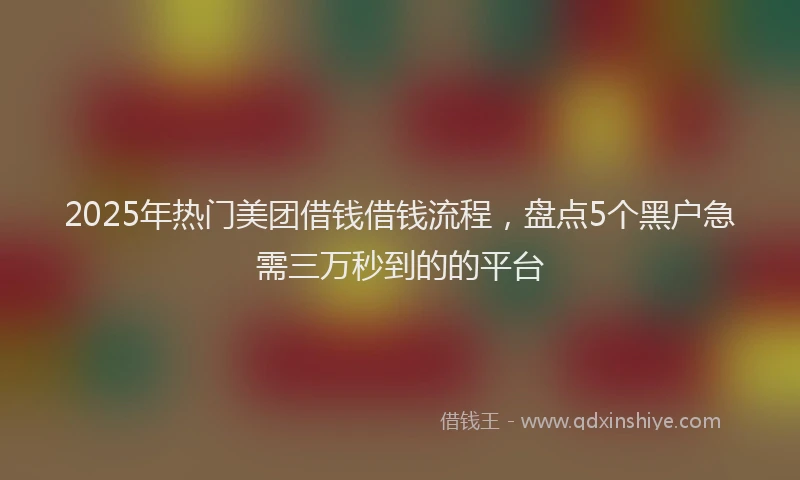 2025年热门美团借钱借钱流程,盘点5个黑户急需三万秒到的的平台