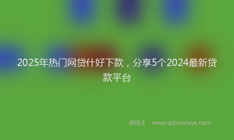 2025年热门网贷什好下款，分享5个2024最新贷款平台