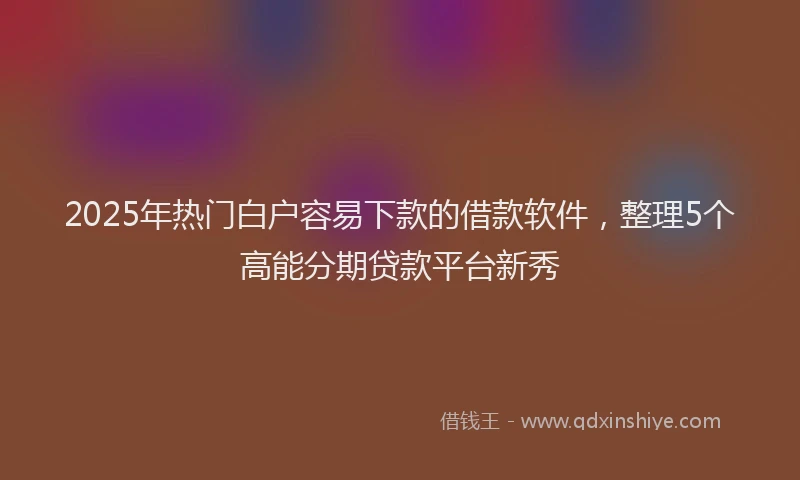 2025年热门白户容易下款的借款软件，整理5个高能分期贷款平台新秀
