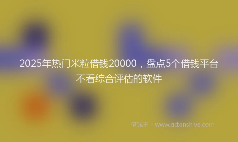 2025年热门米粒借钱20000，盘点5个借钱平台不看综合评估的软件