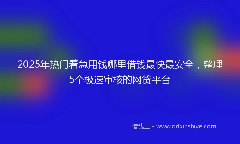 2025年热门着急用钱哪里借钱最快最安全，整理5个极速审核的网贷平台