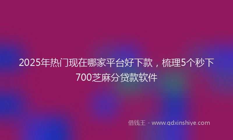 2025年热门现在哪家平台好下款,梳理5个秒下700芝麻分贷款软件