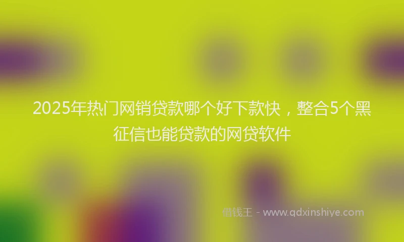 2025年热门网销贷款哪个好下款快，整合5个黑征信也能贷款的网贷软件