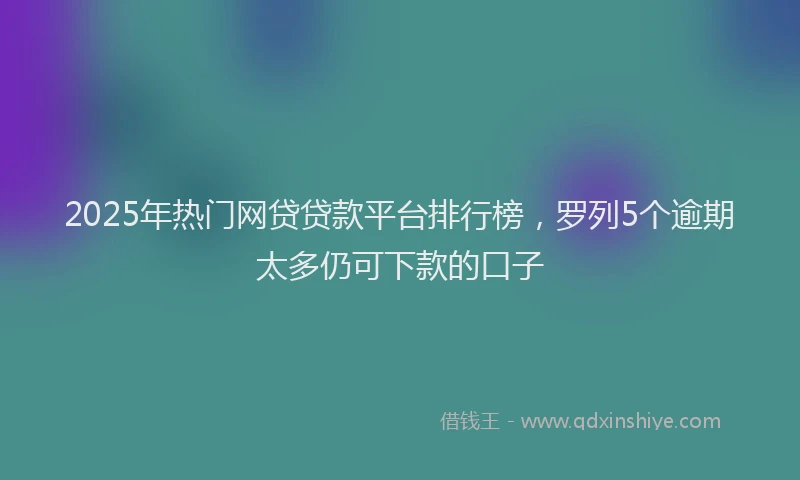 2025年热门网贷贷款平台排行榜，罗列5个逾期太多仍可下款的口子