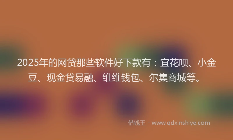 2025年的网贷那些软件好下款有：宜花呗、小金豆、现金贷易融、维维钱包、尔集商城等。