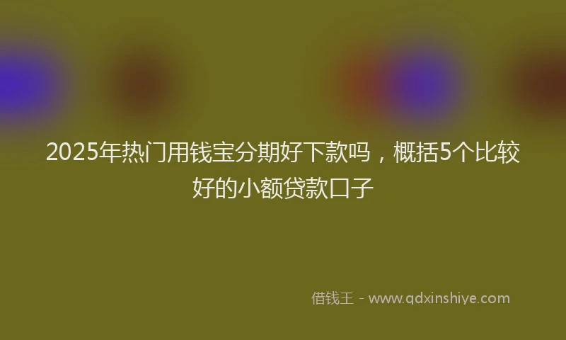 2025年热门用钱宝分期好下款吗，概括5个比较好的小额贷款口子