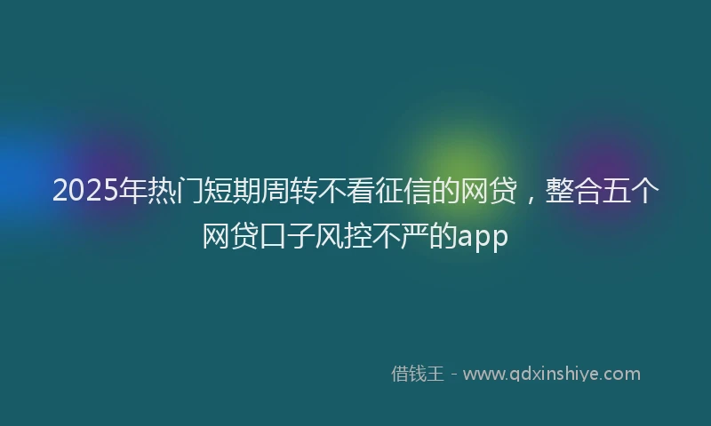 2025年热门短期周转不看征信的网贷，整合五个网贷口子风控不严的app