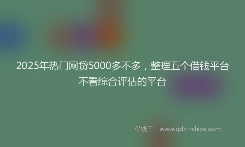 2025年热门网贷5000多不多，整理五个借钱平台不看综合评估的平台