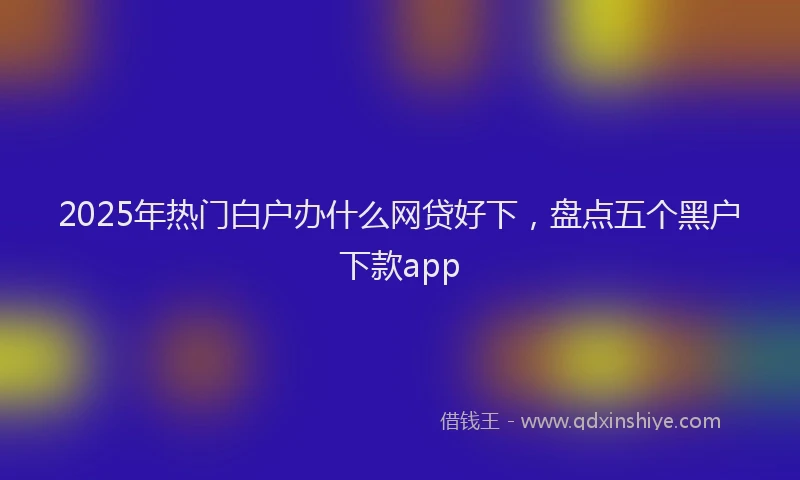 2025年热门白户办什么网贷好下，盘点五个黑户下款app